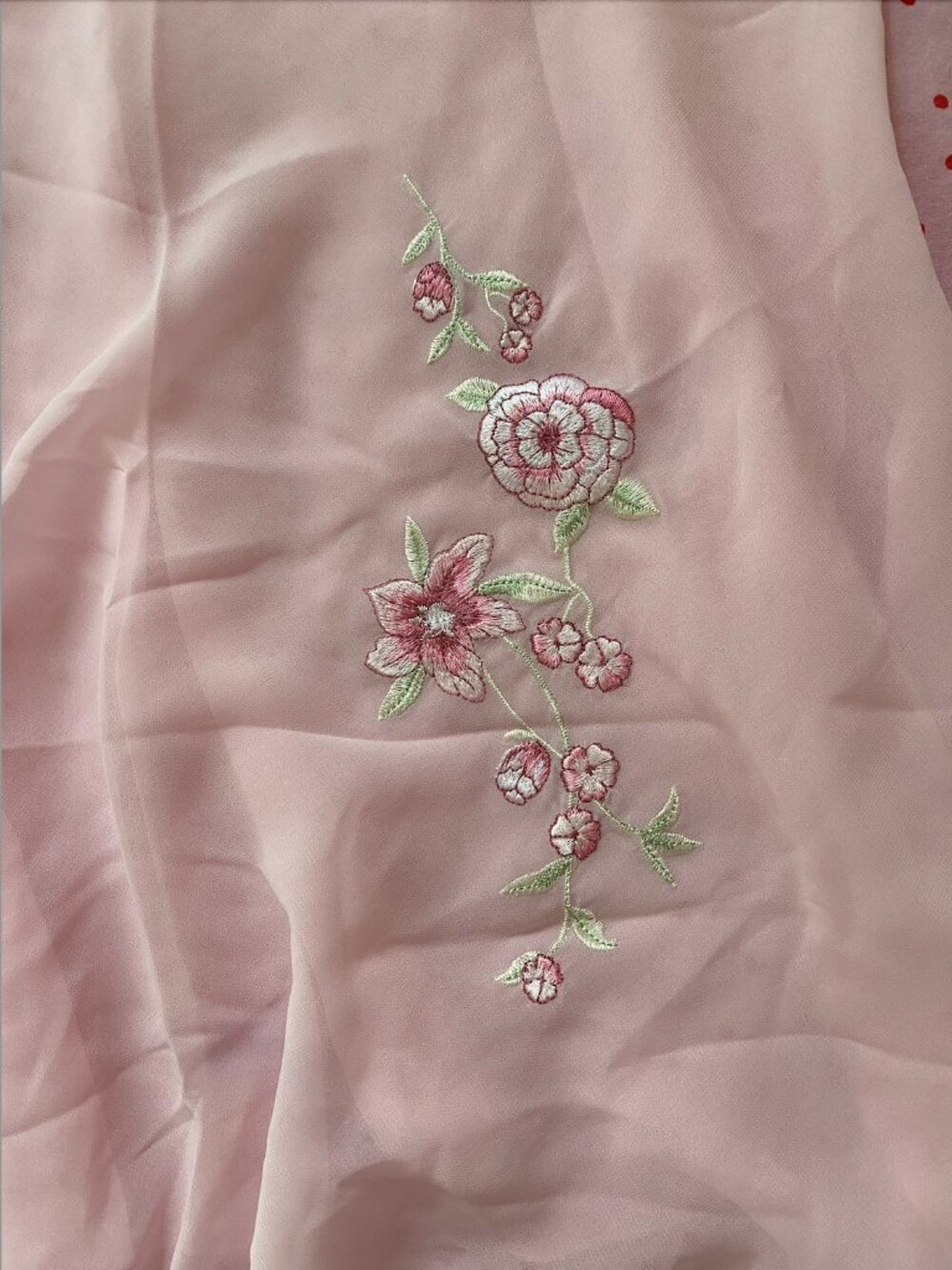 Vintage Jessica Lingerie Pink Floral Embroidered Babydoll & Panty Set - Picture 3 of 8